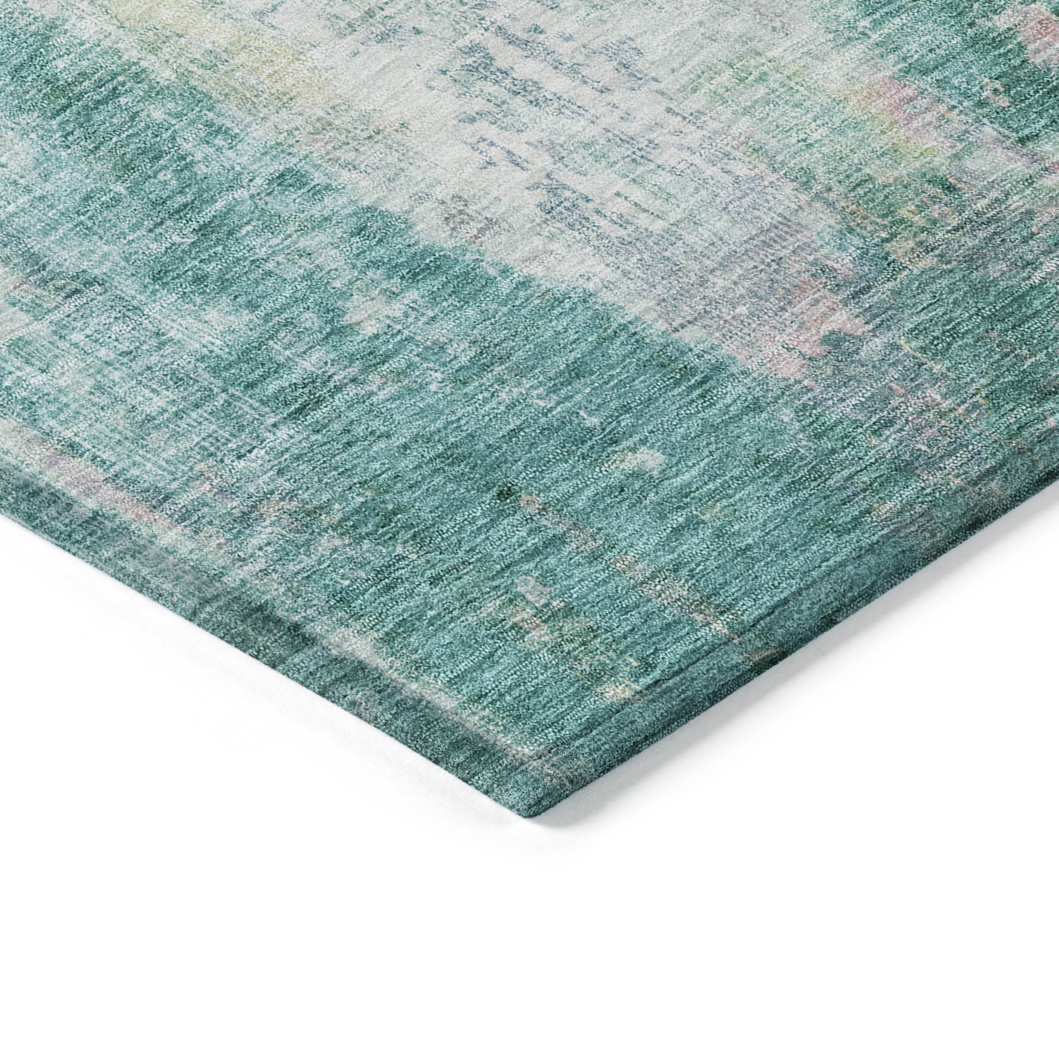 Addison Rugs Chantille Indoor/Outdoor Transitional Abstract Teal Washable Rectangle Rug, 2'6" x 3'10"
