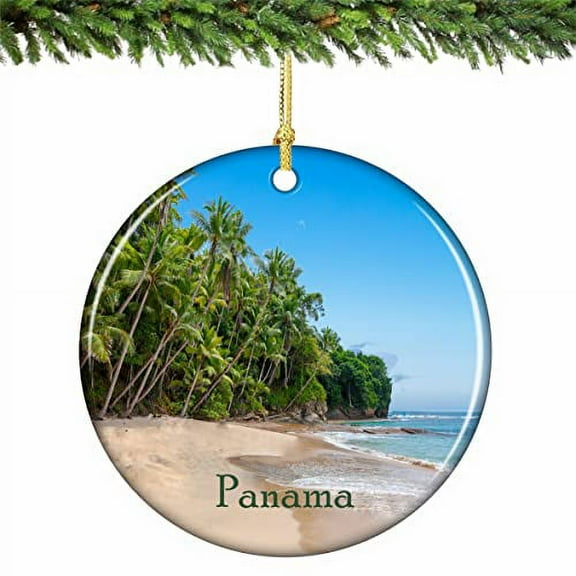 Panama Beach Christmas Ornament Porcelain 2.75 Inches
