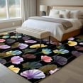 thumbnail image 4 of Spring Flowers Area Rugs 6'x9', Washable Small Throw Rugs for Kitchen Dining room, Watercolor Floral Vintage Black Indoor Outdoor Rug Non-Slip Low Pile Carpet Runner Reversible Floor Mats, 4 of 8