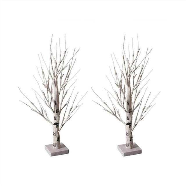 2X ÁRbol de Mesa, ÁRbol con Luces LED, Luces Blancas CáLidas para ÁRboles PequeñOs, Temporizador Alimentado por BateríA, ÁRbol Iluminado