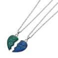 thumbnail image 3 of FM FM42 Temperature Sensing Color Changing Best Friends 2-Split Heart Pendant Necklace Set, Pack of 2, 3 of 3