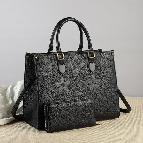 Mila Kate Top Handle Satchel Bags for Women, Shoulder Purses with Wallet,Black Messenger Tote Bag. Size: (13.5 X 6.5 X11.5)
