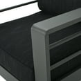 thumbnail image 3 of Gannon Outdoor 4 Piece Aluminum Sofa Chat Set with Cushions, Grey, Dark Grey, 3 of 10