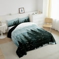 thumbnail image 3 of Feelyou Grey Blue Pine Tree Bedding Comforter Set, Jungle Plant Botanical Twin Comforter Sets, Nature Scenery Print Reversible Bedding Set, Super Cozy Room Decor, 2 Pieces, 3 of 8