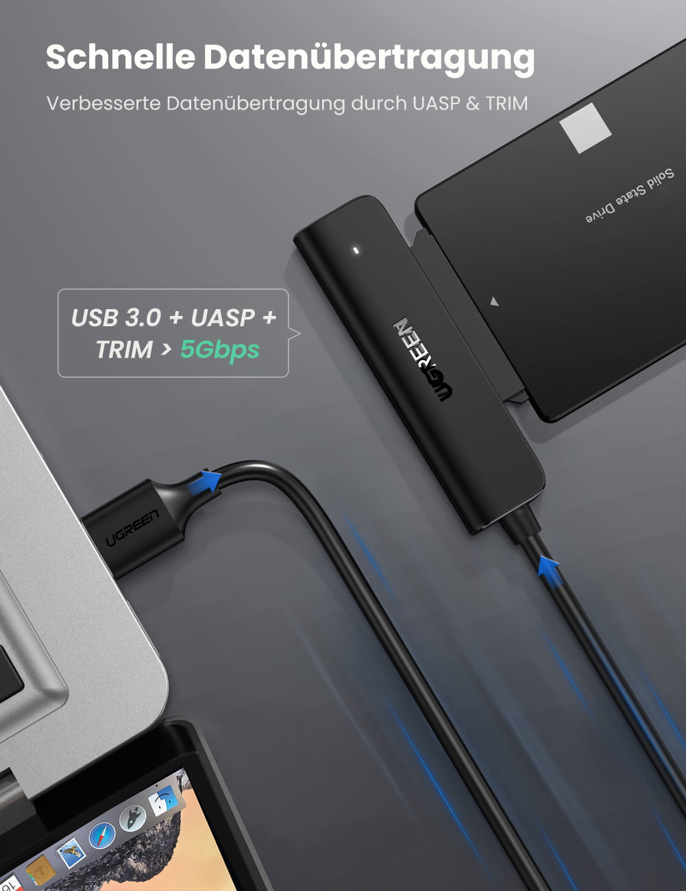 UGREEN SATA to USB 3.0 Adapter Cable for 3.5 2.5 India