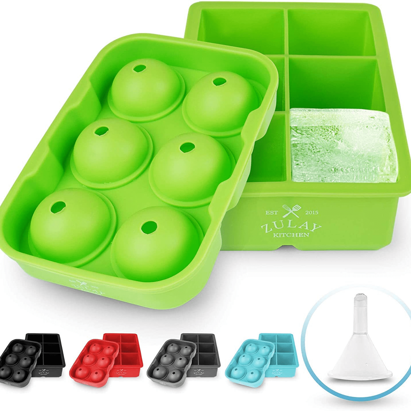 Zulay Kitchen Popsicle Molds Set of 6 - BPA Free Reusable Molds Green
