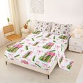 thumbnail image 2 of Manfei Ribbon Bow Queen Sheets,Funny Cucumber Print Queen Sheet Sets,4pcs,1 Flat Sheet,1 Fitted Sheet and 2 Pillowcases, 2 of 6