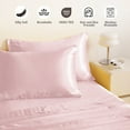 thumbnail image 4 of 2 Pack Silky Satin Standard Pillowcases for Hair and Skin, Super Soft and Cooling Pillow Cases with Envelope Closure, 20x26 Inches, Light Pink, 4 of 7