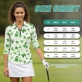 thumbnail image 7 of Uorisanigo Four Leaf Clover Women's 3/4 Sleeve Golf Top Size L Comfortable Fashionable Quick Dry Athletic Polo Shirts with Zip Up Collar Versatile Tennis Tops Breathable for Women, 7 of 7