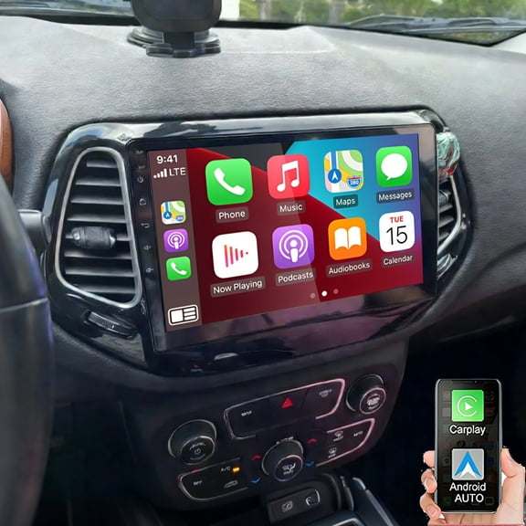 Gsuatey 9" Touch Screen Car Radio for Jeep Compass 2017-2019 with Wireless Carplay Android Auto, Car Stereo with Bluetooth WiFi GPS, 2 32GB