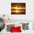 thumbnail image 4 of COMIO  Christian Wall Art Crosses for Wall Decor Red Sunset Cross on The Sea Religious Jesus Christ Spiritual Canvas Prints Wall Art Home Decor for Living Room Bedroom Framed Ready to Hang, 4 of 4