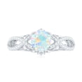 thumbnail image 4 of Rosec Jewels Genuine Opal Engagement Ring with Diamond - 6 mm Round Ethiopian Opal Ring (AAA Quality), 14K White Gold, US 12.50, 4 of 9