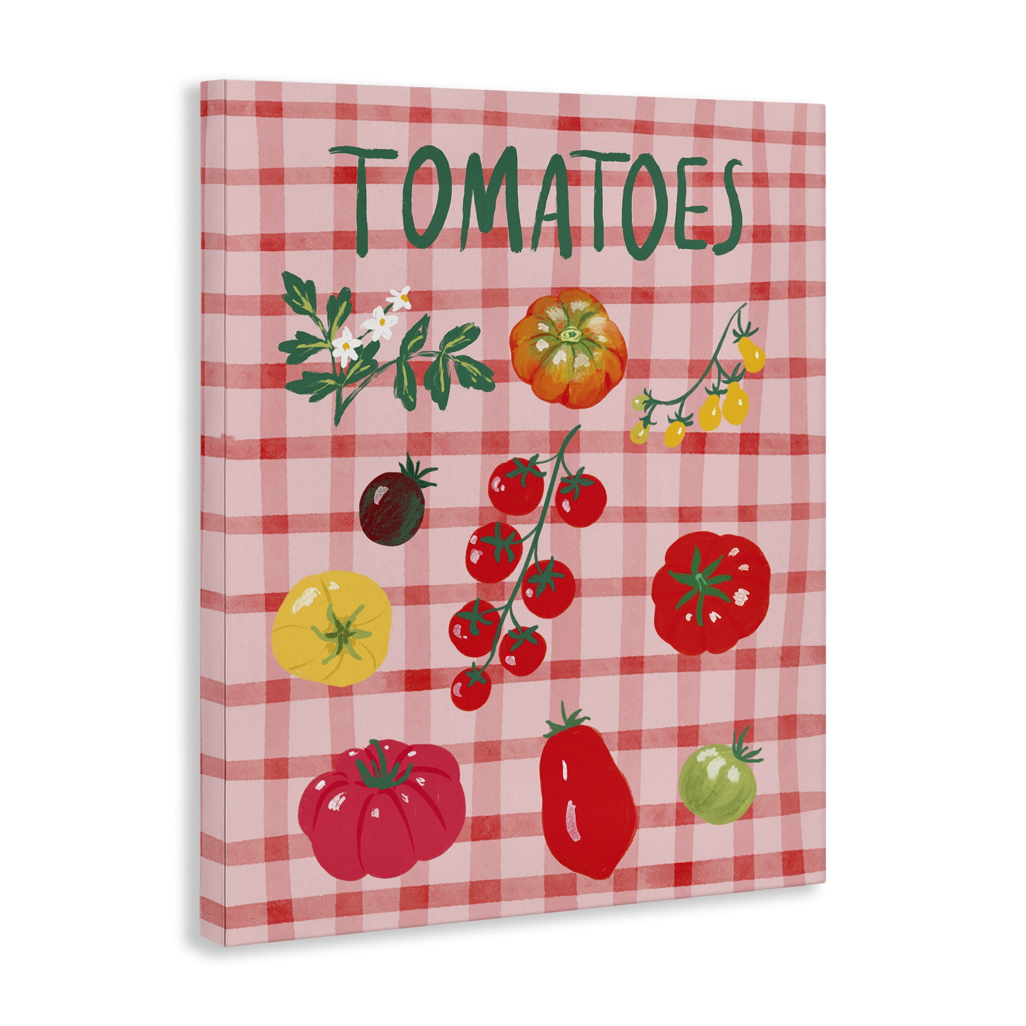 Stupell Industries Various Tomatoes on Plaid Food & Beverage Painting Wrapped Canvas Art Print Wall Art, 30 x 40