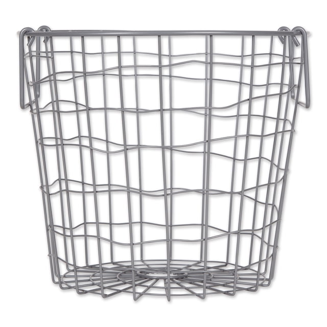 Cesta de metal Design Imports DII gris frío redonda 12x12x10