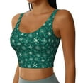 thumbnail image 2 of Fotbe Christmas Snowflakes Pattern Womens' Sports Bra Longline Wirefree Padded with Medium Support Sports Moisture-Wicking Workou Vest,Tank Top-XX-Large, 2 of 7