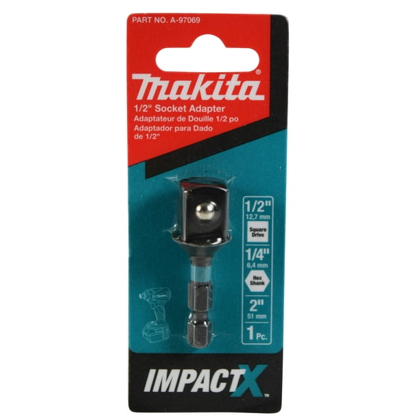 Makita ImpactX 1/2 in. x 2 in. Modified S2 Steel Socket Adapter A97069