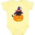 thumbnail image 3 of Inktastic Black Cat, Pumpkin, Cat With Witch Hat, Halloween Boys or Girls Baby Bodysuit, 3 of 5