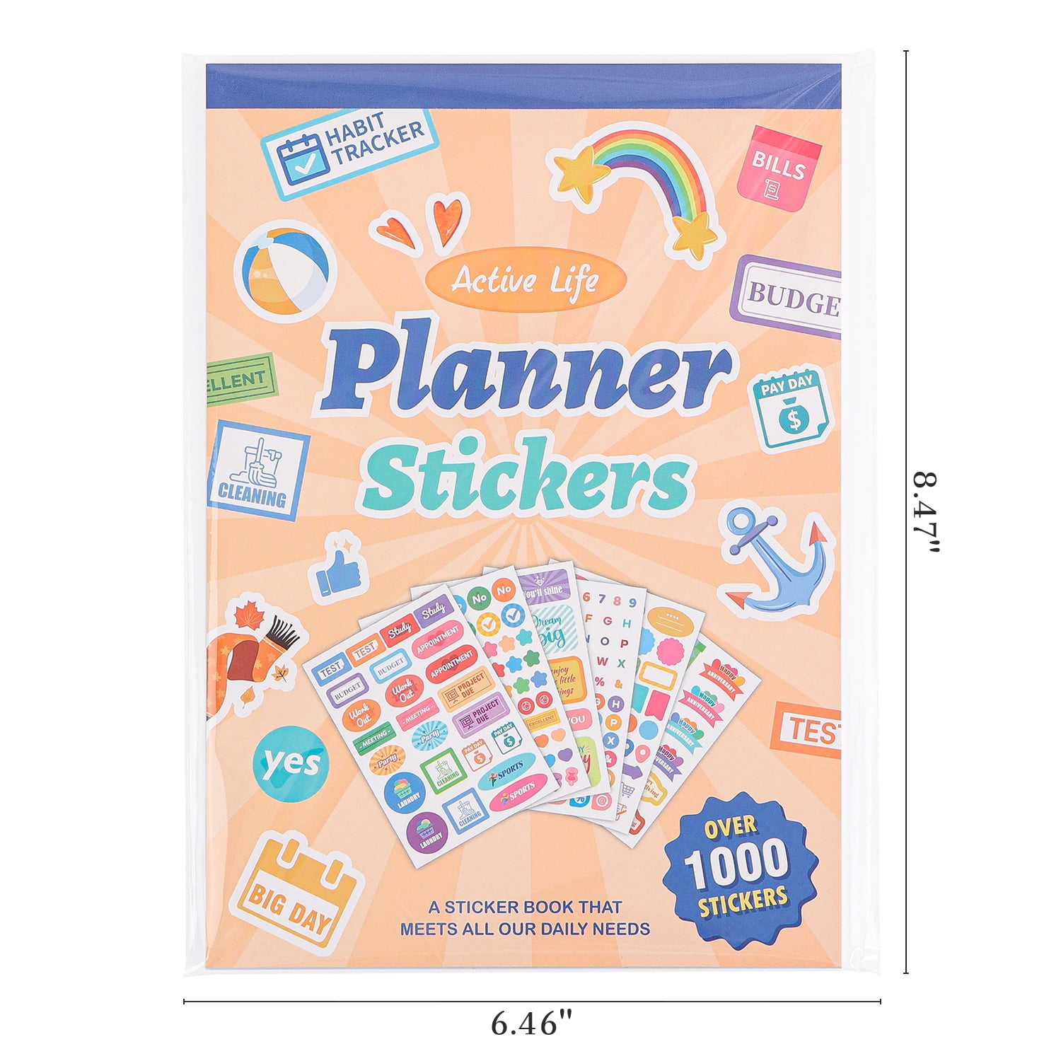 1000+ Holiday Seasonal Daily Monthly Planner Stickers for Women Men - Scrapbooking Supplies 24 Pages Sticker Book for Calendar Vision Board