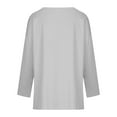 thumbnail image 6 of IROINNID Reduced Womens Long Sleeve Tops Lounge Round Neck Solid Loose Shirt Blouse Tops,Gray, 6 of 6