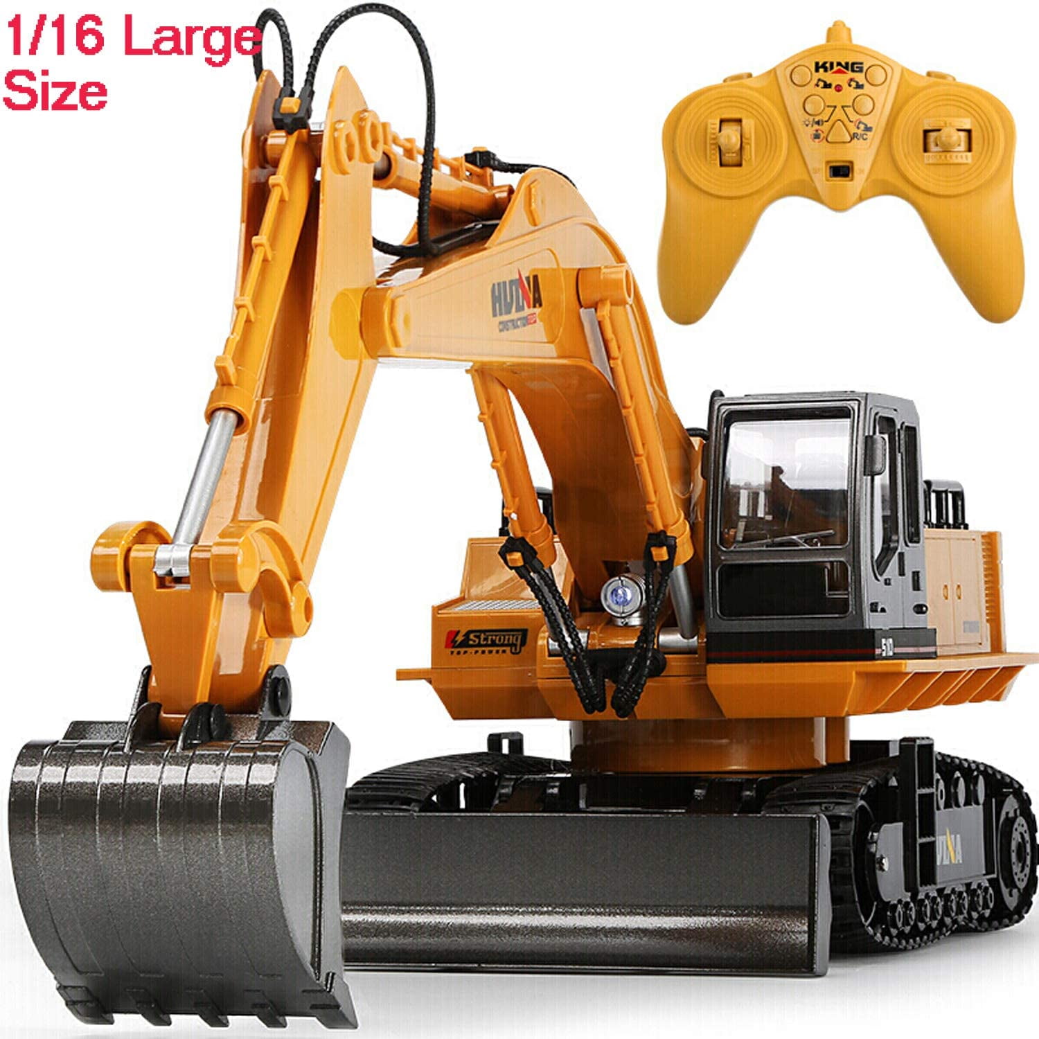 Large RC Excavator Toy Trucks for Kids Boys Full Function Remote Control Construction Vehicles 2