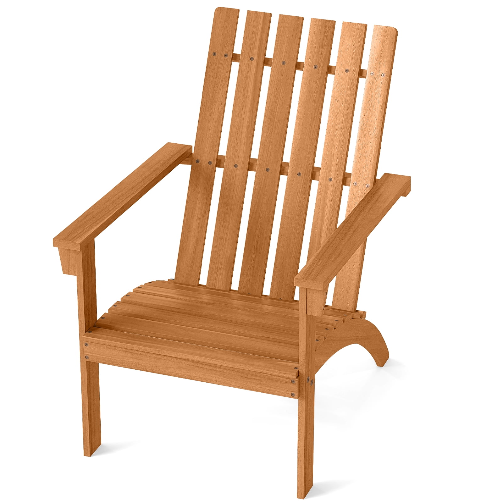 Gymax Adirondack Chair Acacia Wood Fire Pit Chair w/ Backrest and Armrests Campfire Chair Outdoor Lawn Chair for Patio