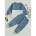 thumbnail image 5 of Newborn Baby Clothes Set 6M 12M 18M 24M 3Y Ribbed Fall Winter Kids Outfits Solid Color Long Sleeve Sweatshirt Tops Pants Set For Infant Tracksuit, 5 of 10