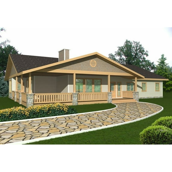 001-3273: Northwest Ranch 3 Bed, 3 Bath Luxury Home Plan, 2580 Sq Ft: Full Blueprints with License to Build by Home Plan Marketplace - Lesuto