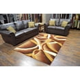 thumbnail image 3 of Premium 3D Hand Carved Modern 5x8 5x7 Rug Contemporary 2305 Brown Chocolate, 3 of 9