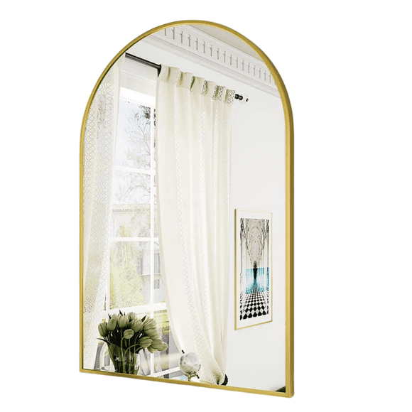 Espejo Arco para tocador de baño con Marco De Aluminio Oro 40x60cm Herrashop