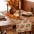 thumbnail image 6 of Orange Blue Pumpkins Fall Table Runner - 36 Inch Long Thanksgiving Sunflower Rustic Cotton and Linen Blended Dress Scarves Farmhouse Table Runner for Kitchen Dining, Coffee Table, 13" x 36", 6 of 8
