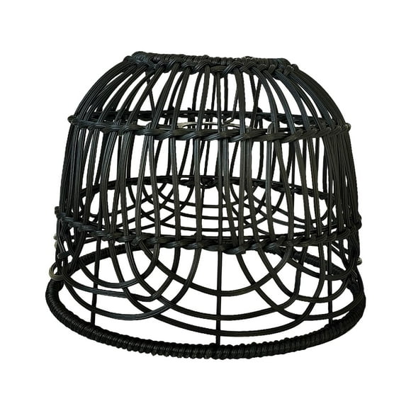 Rattan Lampshade Rattan Chandelier Lampshade Light Fixture Hanging Woven Ceiling Black