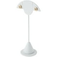 thumbnail image 2 of Plymor White Faux Leather Fan Shaped, Two Pair Earring Display Stand, 2.75" W x 1.875" D x 5.875" H (Pack of 3), 2 of 2