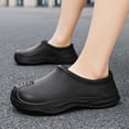 thumbnail image 2 of GPOECD Mens Slippers Oversized Couple'S Style Chef Shoes Slippers Fashionable Rain Boots for Outdoor Wear Mens Sandals Black,7, 2 of 8