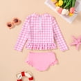 thumbnail image 4 of Younger Tree Baby Girl Swimsuit Long Sleeve Rash Guard Top Bikini Swimwear 2 Piece Set for 18-24 Months, 4 of 9