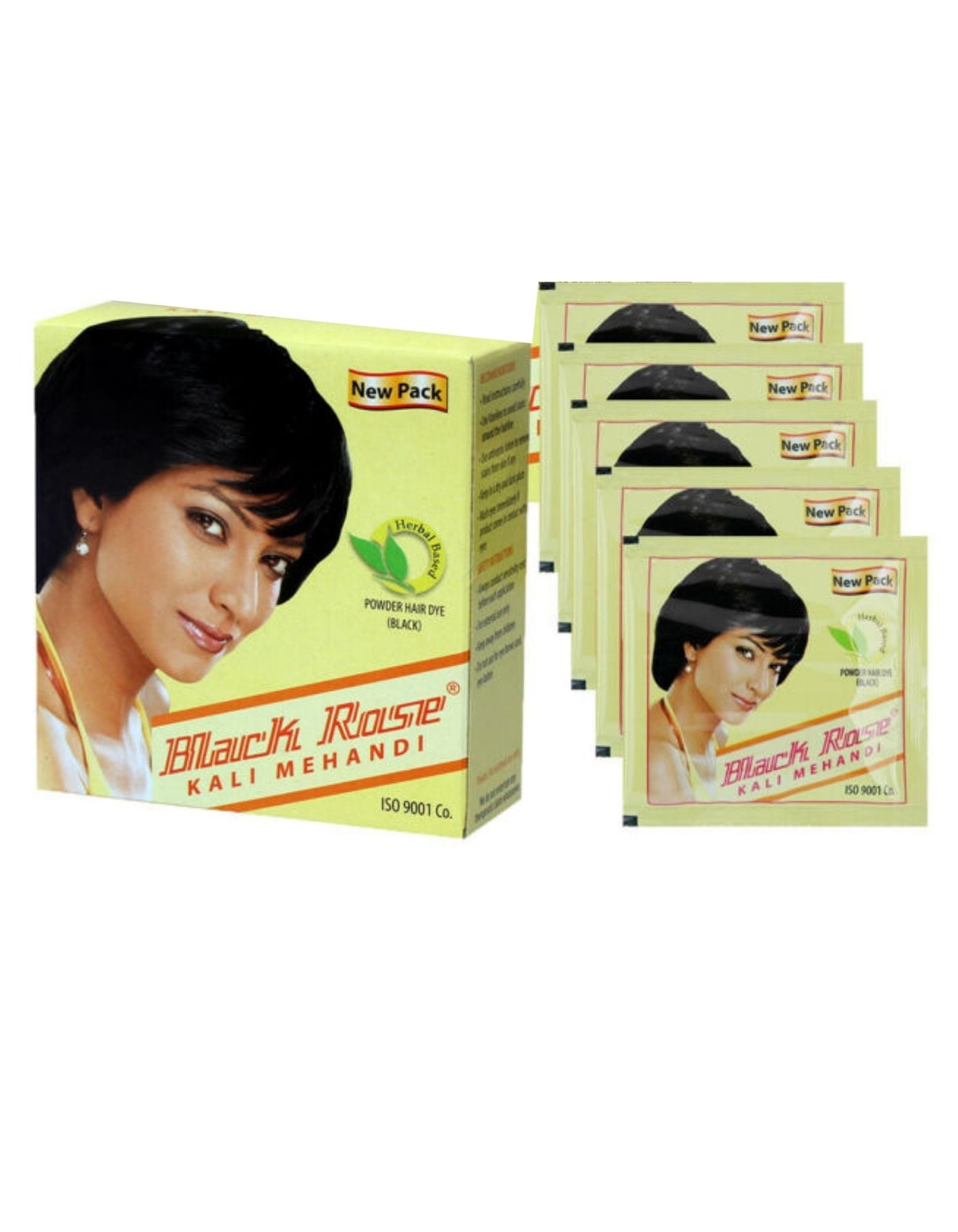 Black Rose Kali Mehandi Powder Hair Dye New Pack 50g (Pack of 10) -  