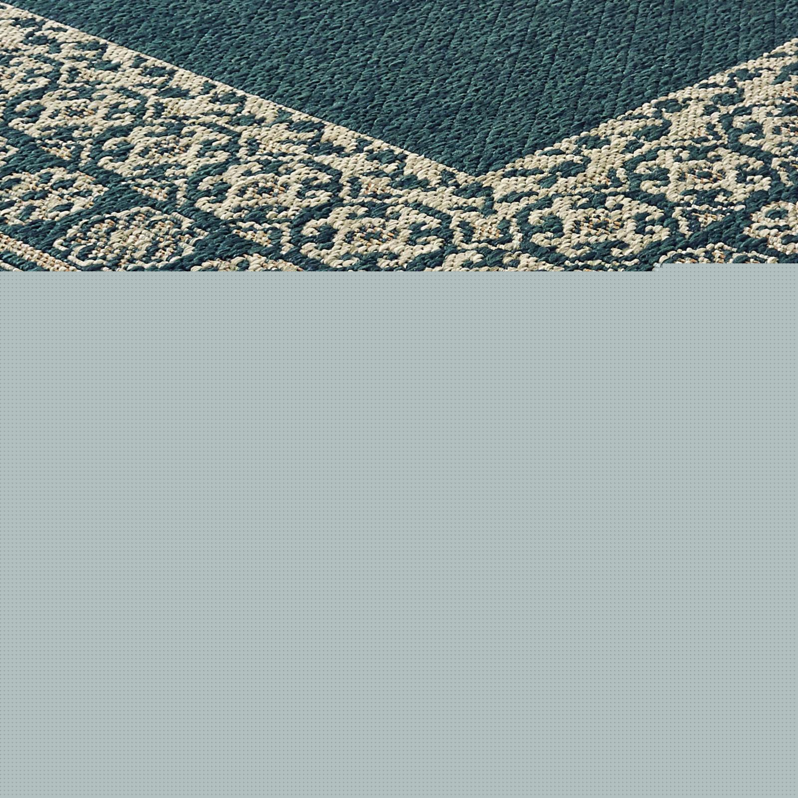 Avalon Home Lakeland Traditional Border Teal Indoor/Outdoor Area Rug