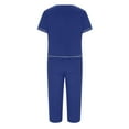 thumbnail image 4 of cfhntfmh Womens Pajama Sets Short Sleeve Shirt and Capri Pants Solid Color Sleepwear 2 Piece Pjs Sets, 4 of 5