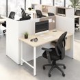 thumbnail image 1 of Bureau Hustle 60W pour 2 Personnes avec Rangement en Blanc/orme - Bois d'Ingénierie, 1 of 7