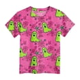 thumbnail image 4 of CAICJ98 Halloween Boys Girls Shirt Pumpkin Ghost Tshirts Kids Cotton Short Sleeve Tees Toddler Halloween Tshirt (Hot Pink,6-7 Years), 4 of 5