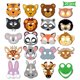 thumbnail image 1 of Máscaras de papel con forma de animal selvático para fiestas infantiles con tigre, león y panda, 1 of 3