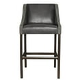thumbnail image 5 of Home Square 30" Wood and Leather Barstool in Charcoal Gray and Brown - Set of 2, 5 of 8