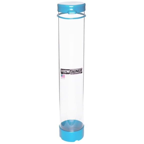 Viewtainer Tethered Cap Storage Container 2.75" X 15" - Sky Blue