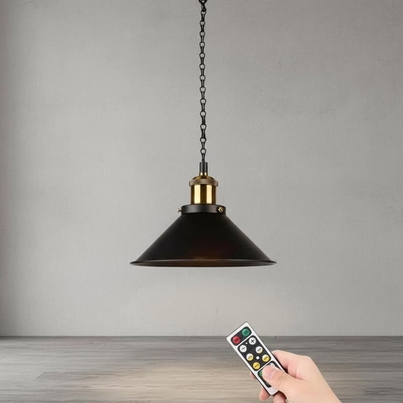 Battery Operated Outdoor Chandelier, Rechargeable Pendant Light with Remote Control, Portable No Wiring Hanging Light Fixture for Porch Patio Pergola Yard Indoor