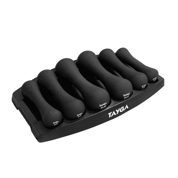 Set 3 Pares De Mancuernas De Neopreno 3,5,8lb Con Base Tayga Negro