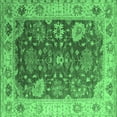 thumbnail image 1 of Ahgly Company Indoor Square Oriental Emerald Green Industrial Area Rugs, 4' Square, 1 of 4