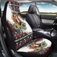 thumbnail image 7 of Chririnla Polyester Auto Seat Cushion for Interior Accessories, Stretchy Stretch Fit Car Seat Cushion Protective Cover, Horse with Sunflower and Snowflake, 7 of 7