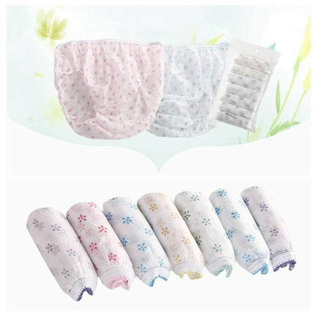 7PCS Women Disposable Underwear Cotton Travel Sterilized Panties Underpants Clean Prenatal Postpartum Disposable Paper (Best Post Pregnancy Underwear)