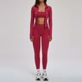 thumbnail image 6 of HPINK-T Womens 3 Piece Tracksuit Set Long Sleeve Zipper Jacket with Athletic High Waist Leggings Workout Outfit, 6 of 7