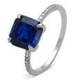 thumbnail image 4 of Rhodium 925 Sterling Silver Ring with Synthetic Spinel in London Blue for Women London Blue Stone Color Style TS177 Size 6, 4 of 5