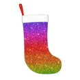 thumbnail image 2 of Daiia Rainbow Glitter Print Christmas Stocking，18"Large Knitted Xmas Stocking for Kids, Family Stocking for Fireplace Christmas Holiday Party Decoration, 2 of 7